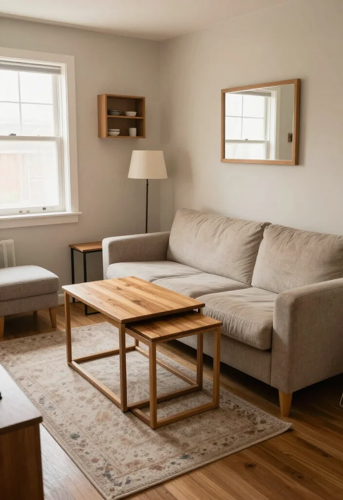 Sofa Too Big for Your Room? 15 Small Living Room Layout Tricks That Make Space Feel Instantly Bigger! - 5. Trade One Big Coffee Table for Nesting Tables 1