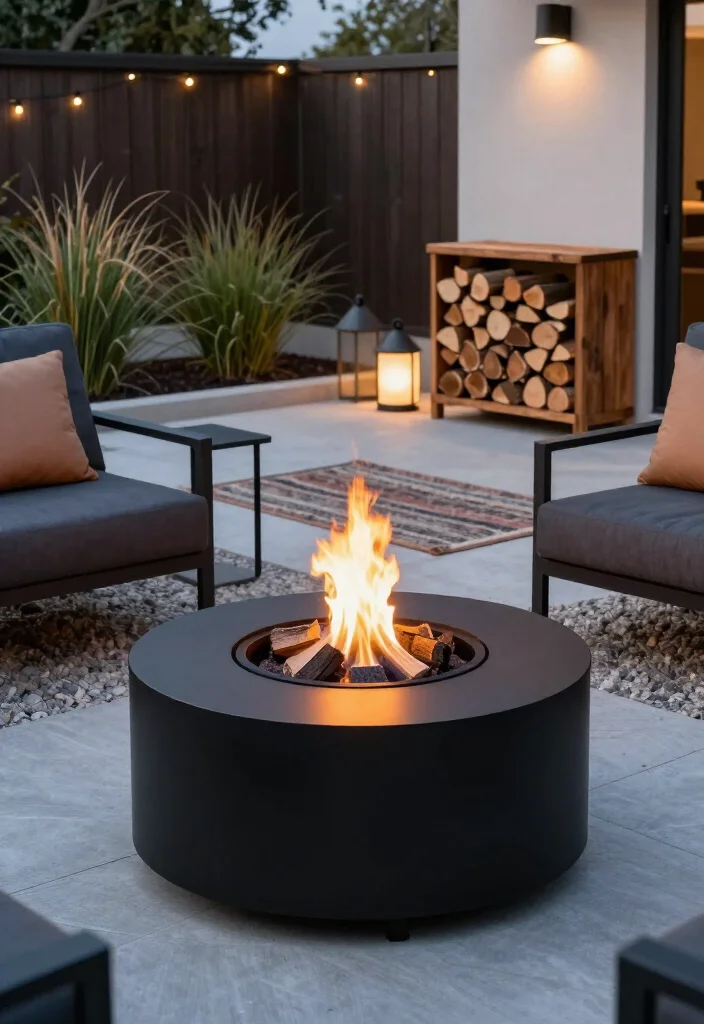 Stunning Modern Firepit Ideas: 17 Stylish Backyard Designs for Cozy Evenings - 14. Smokeless Wood-Burning Firepit for an Earthier Evening 1