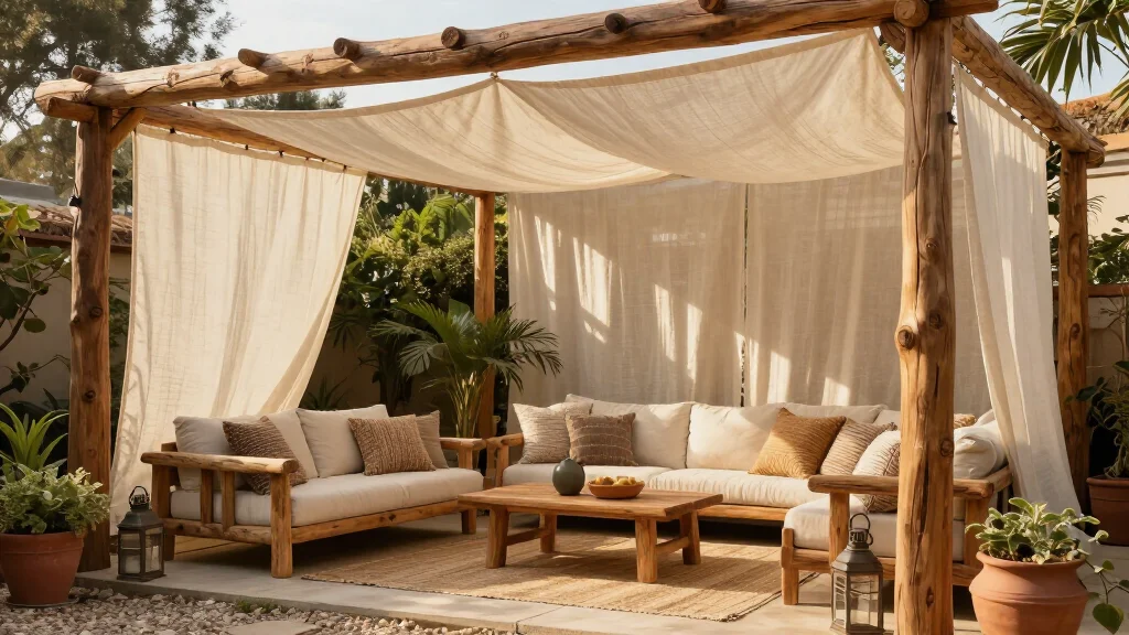 Stunning Rustic Wood and Fabric Canopy Ideas: 15 Cozy Outdoor Ideas