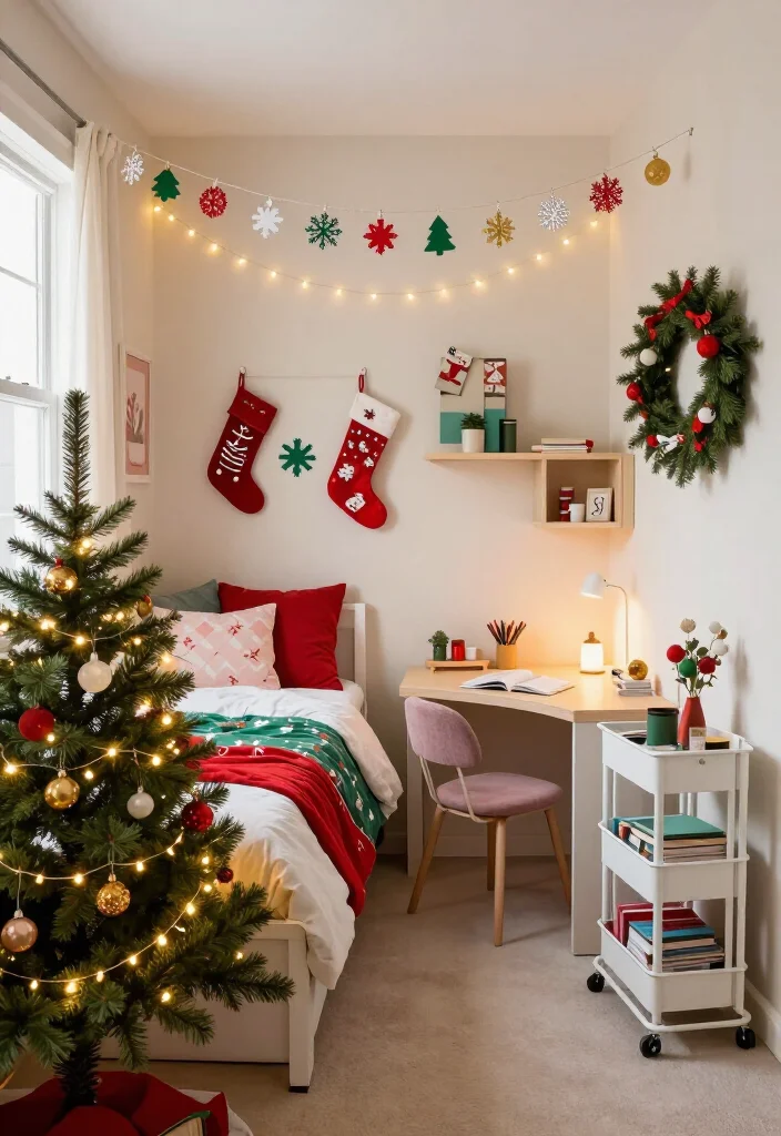 10 Cheerful Christmas Room Decor Ideas for Teens and Dorm Rooms - Conclusion: Keep the Cheerful Details Simple 1