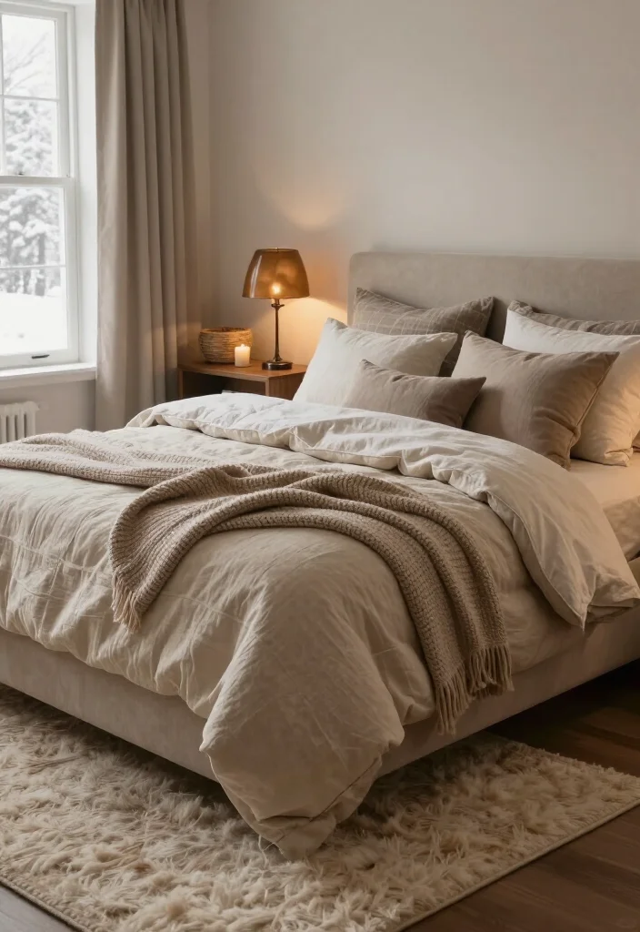 13 Snug, Cozy Master Bedroom Decor Ideas for the Colder Months - 1. Start With a Cloud-Like Layered Bed 1