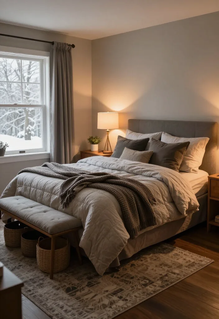 13 Snug, Cozy Master Bedroom Decor Ideas for the Colder Months - 13. Finish With a Relaxed, Clutter-Free Layout 1