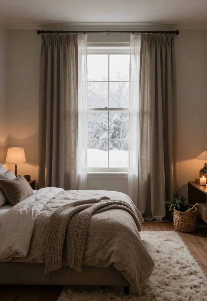 13 Snug, Cozy Master Bedroom Decor Ideas for the Colder Months - 8. Use Curtains to Keep the Room Warm and Soft 1