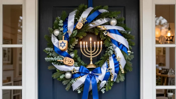15 Dazzling Hanukkah Wreath Ideas That Will Make Your Front Door Shine All Eight Nights!