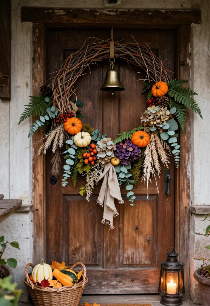 15 Enchanting Cottagecore Halloween Decor Ideas That'll Make Your Home Feel Like a Witch's Cozy Cottage 2 15 Enchanting Cottagecore Halloween Decor Ideas That'll Make Your Home Feel Like a Witch's Cozy Cottage - 1. Build a Foraged Autumn Doorway Garland 1