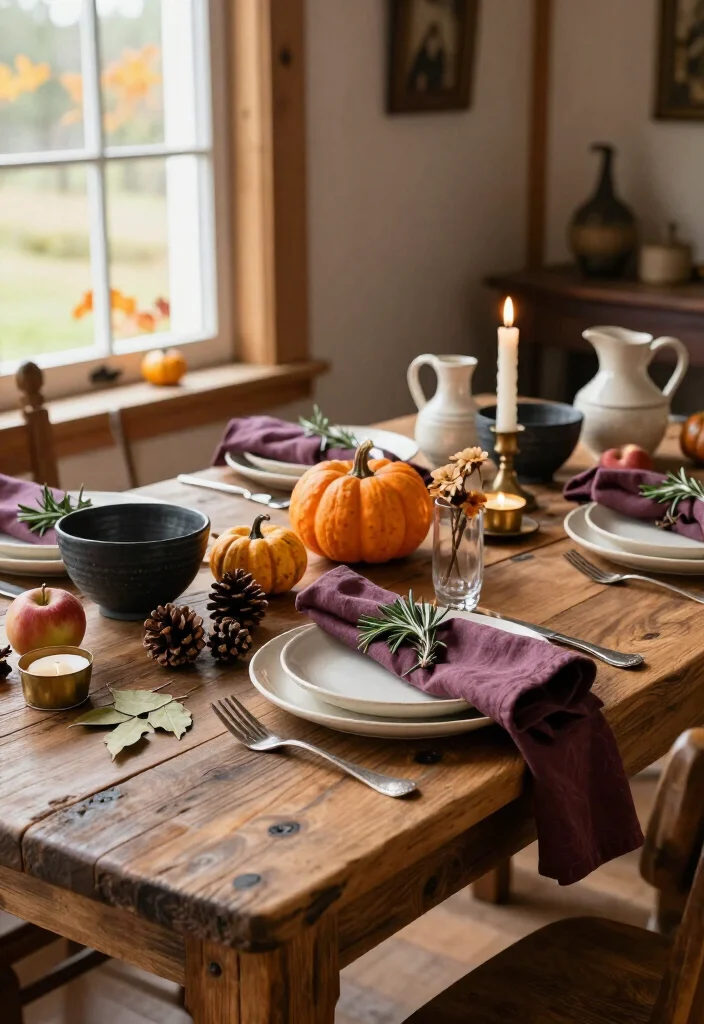 15 Enchanting Cottagecore Halloween Decor Ideas That'll Make Your Home Feel Like a Witch's Cozy Cottage 43 15 Enchanting Cottagecore Halloween Decor Ideas That'll Make Your Home Feel Like a Witch's Cozy Cottage - 10. Set a Rustic Black-and-Cream Dinner Table 1