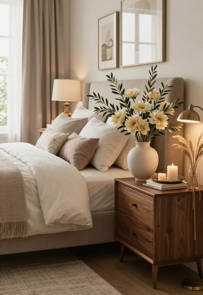 15 Grown Woman Bedroom Decor Ideas That’ll Make Your Space Feel Instantly More Elegant - 12. Use Flowers and Branches as Living Decor 1