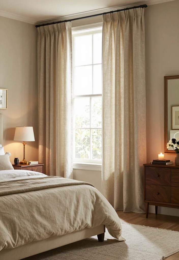 15 Grown Woman Bedroom Decor Ideas That’ll Make Your Space Feel Instantly More Elegant - 6. Frame the Windows With Full, Flowing Curtains 1