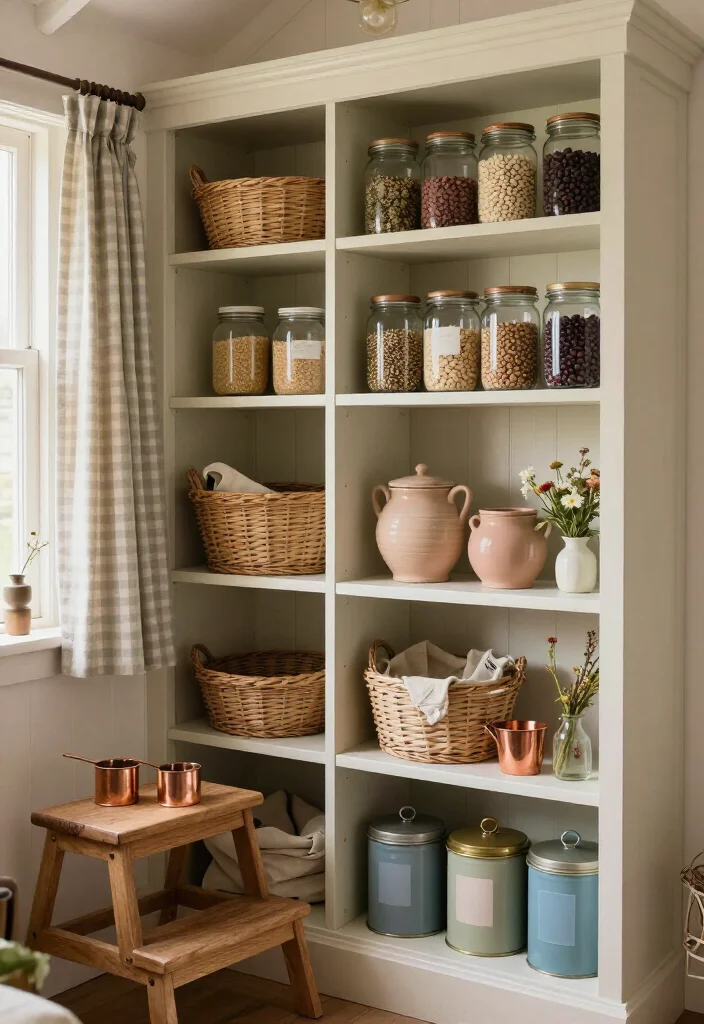 16 Storybook Cottagecore House Ideas That’ll Make Your Home Feel Like a Fairytale - 11. Hide Everyday Clutter in a Cottage Pantry 1