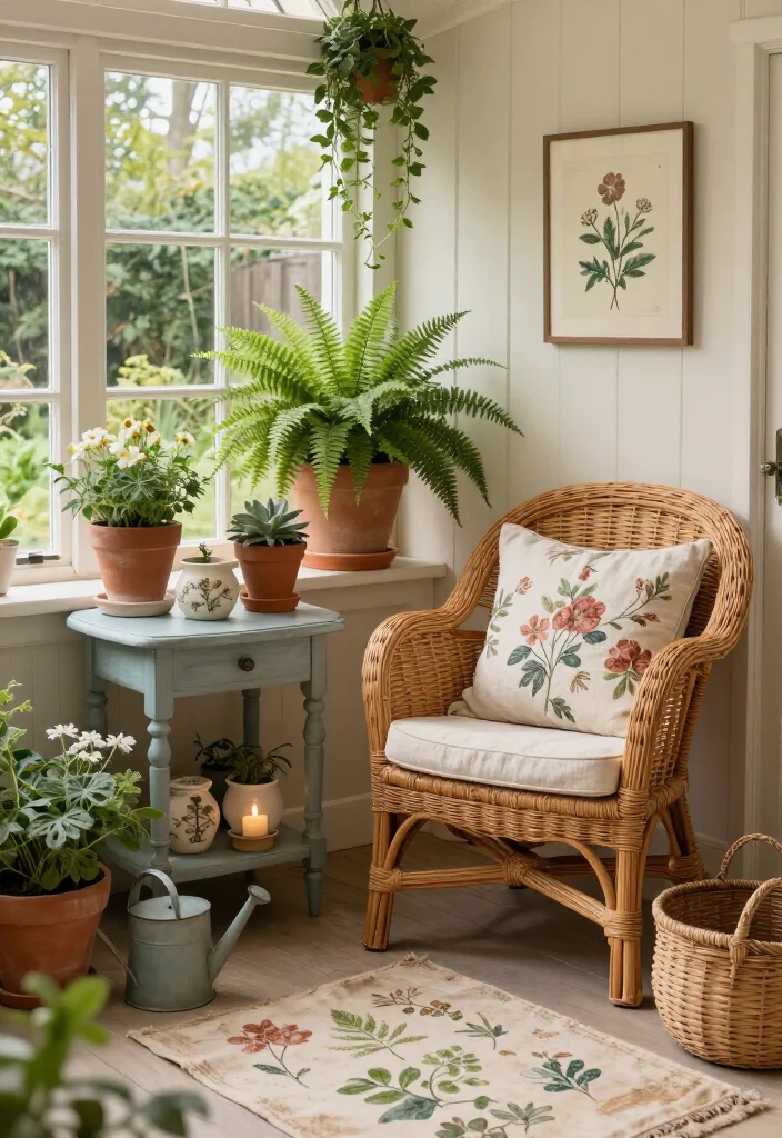 16 Storybook Cottagecore House Ideas That’ll Make Your Home Feel Like a Fairytale - 14. Bring the Garden Indoors with a Conservatory Corner 1