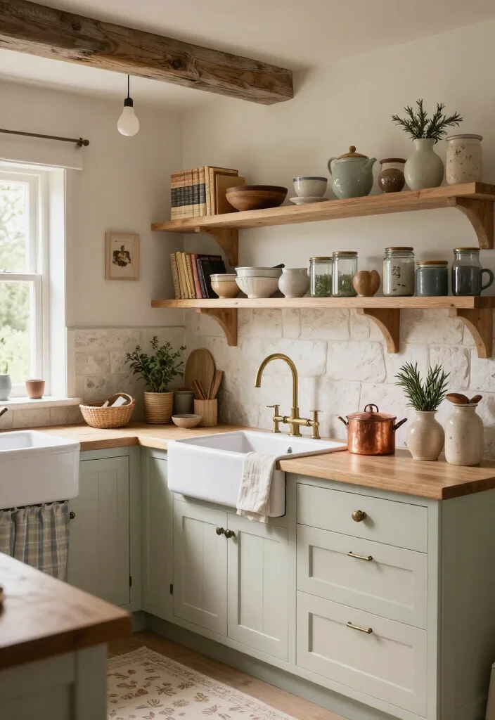 16 Storybook Cottagecore House Ideas That’ll Make Your Home Feel Like a Fairytale - 3. Make the Kitchen Feel Hand-Painted and Collected 1