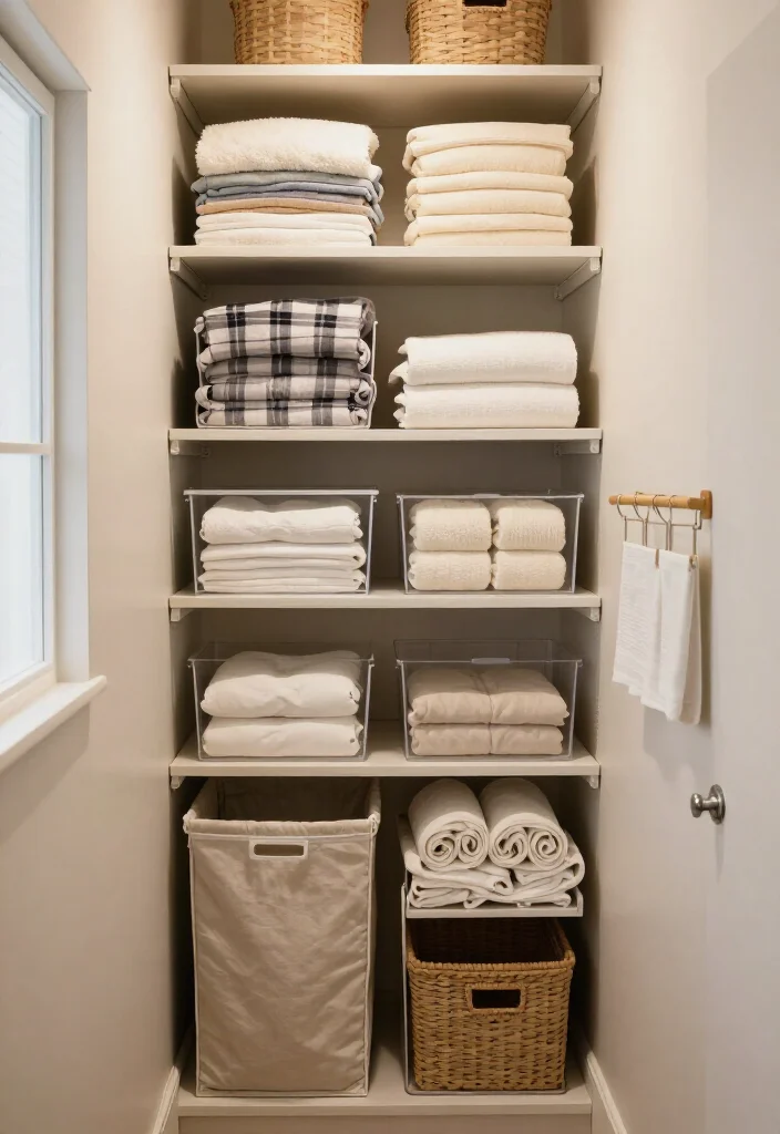 19 Smart Linen Closet Organization Ideas That’ll Make Your Tiny Space Feel Twice as Big (Wait Until You See #7!) - 16. Rotate Seasonal Linens to the Top Shelf 1