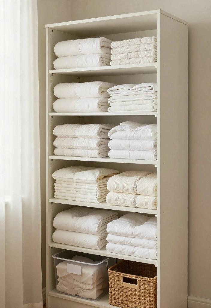 19 Smart Linen Closet Organization Ideas That’ll Make Your Tiny Space Feel Twice as Big (Wait Until You See #7!) - 4. Fold Fitted Sheets Into Compact Sheet Sets 1