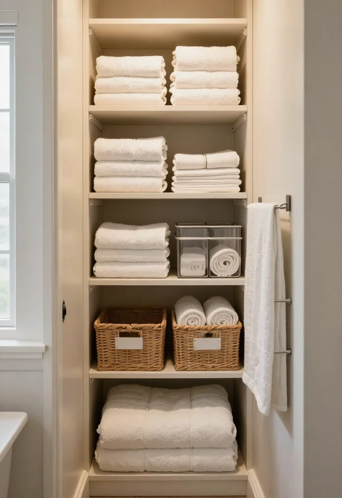 19 Smart Linen Closet Organization Ideas That’ll Make Your Tiny Space Feel Twice as Big (Wait Until You See #7!) - 5. Put Everyday Linens at Eye Level 1