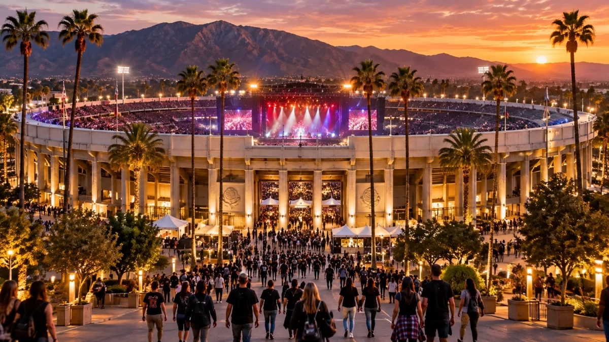 System of a Down at the Rose Bowl 2027 / Rose Bowl Stadium in Pasadena, California, the venue for System of a Down's June 2027 concerts.